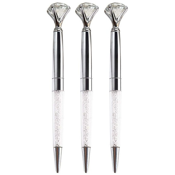 Danse Jupe 3 Pcs Gros Stylo-Bille en Métal à Diamant Cristal 1,0 mm Encre Noire