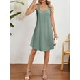 thumbnail image 6 of Gustave Spaghetti Strap Summer Dress for Women Eyelet Embroidery Casual Midi Sundress Sleeveless Swing Tank Dresses Beach Cover Ups "Green, XL", 6 of 6