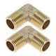 thumbnail image 1 of Accesorios de tubería de latón Unique Bargains 1/4" Macho codo roscado doble macho 1.06" 2 Pcs, 1 of 7