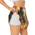 thumbnail image 3 of Lsque Golden Winged White Horse Printed Women's Running Shorts with Liner Pockets,Elastic Quick Dry Workout Athletic Gym Yoga Shorts,Womens High Waist Shorts-XX-Large, 3 of 9