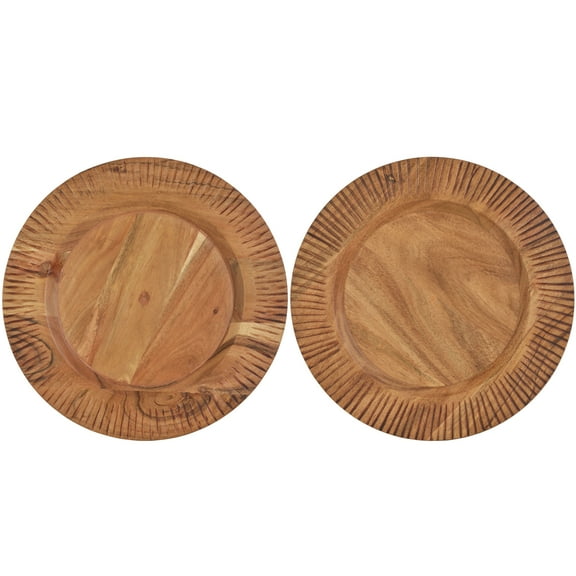 Fitz and Floyd Caleb Natural Charger Wood (Set of 2)