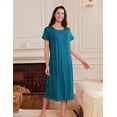 thumbnail image 5 of Ekouaer 3 Pack Nightgowns for Adult Women Soft House Dress Plus Size Nightshirts Oversized Pajama Dress, 5 of 7