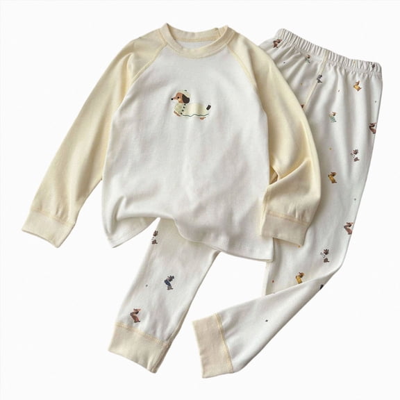 CAUYDY 10Y 11Y 12Y 13Y 14Y Child Boy Outfits Tween Clothes Long Sleeved Top Elastic Pants 2 Piece Cute Suits Set Teen Boys Fall Winter Pajamas Sizes 13-14 Years,Yellow