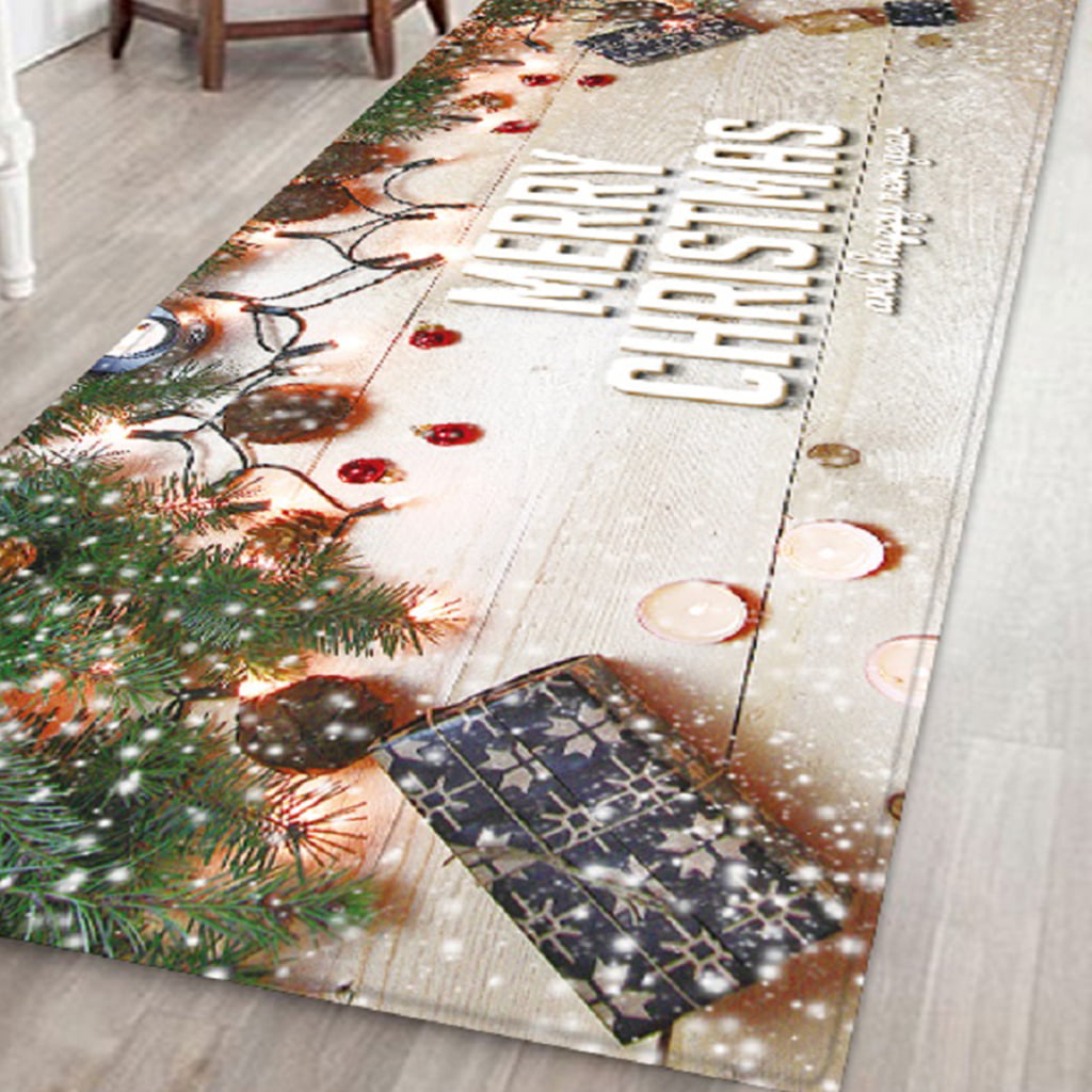 Details about   Christmas Bedside Runner Mats Floor Area Rug Non-Slip Bedroom Carpet 47x16" 