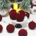 thumbnail image 7 of 3.15Inch Burgundy Velvet Christmas Ornaments Balls Flocked Christmas Tree 9PCS Plastic Balls Christmas Hanging Ornaments Christmas Tree Holiday Decoration, 7 of 7