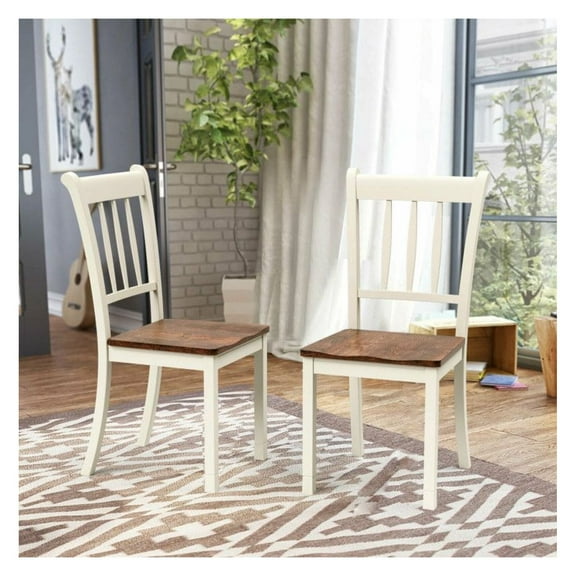 2 Pieces Solid Whitesburg Spindle Back Wood Dining Chairs