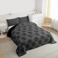 thumbnail image 3 of Manfei Cartoon Romantic Rose Bedding Comforter Set, Black Grey Twin Comforter Sets, Vintage Flower Floral Reversible Bedding Set, Ultra Soft Home Decor, 2pcs, 3 of 8