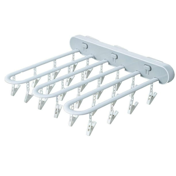 Monstrate Estante de almacenamiento de secado de calcetines plegables de prensa resistente y duradero para el hogar, estante de secado para niños montado Almacenamiento y organización del hogar Monstrate HA019612-00