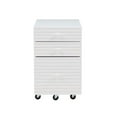 thumbnail image 3 of Bowery Hill Wood File Cabinet with 3 Drawers Rolling Castors in Pure White, 3 of 15