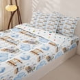 thumbnail image 3 of Castle Fairy Watercolor Train Zipper Twin Comforter Sets with Fitted Sheet and 2 Pillowcases,Star Cloud Pattern Zipper Bedding Set for Bedroom,Blue Beige,4-Piece,Reversible, 3 of 6