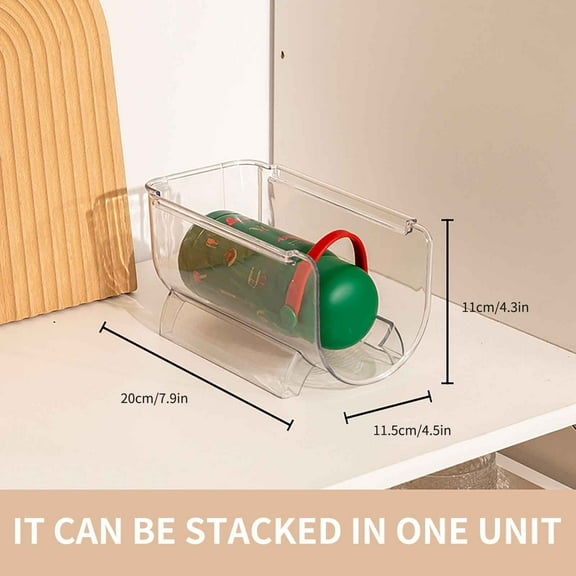 Gnmfd Multi-Layer Transparent Cup Storage Rack, Stackable Cup Holder for Kitchen, Insulated Drinkware Organizer, Space-Saving Storage for Cups and Mugs, Bathroom Storage and Organization