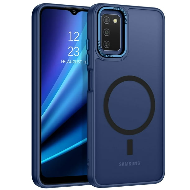 Funda para teléfono celular GUAGUA Galaxy A03s de 6.5 pulgadas, azul magnético