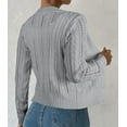 thumbnail image 5 of Cardigans Sweaters for Women Fall Fashion Cable Knit Sweater Crew Neck Button Down Winter Chunky Sweaters Outerwear Coats Alsol Lamesa, 5 of 6