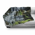 thumbnail image 3 of Rainforest Soft Flannel Fleece Throw Blanket, Waterfall in the Middle of Tropical Jungle Natural Scenery Countryside Style, Cozy Plush for Indoor and Outdoor Use, 60" x 80", Green White, by Ambesonne, 3 of 6