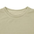 thumbnail image 6 of Tawop Mens Shirt Crew Neck Long Sleeve Knit Pullover Solid Casual Khaki 3XL, 6 of 7