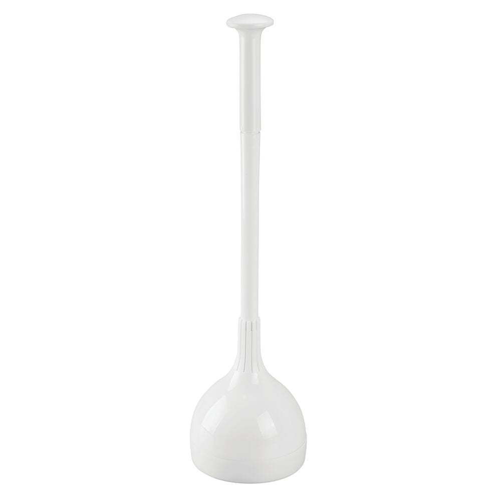 mDesign Plastic Freestanding Hideaway Toilet Plunger Holder with Drip