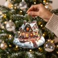 thumbnail image 7 of Acrylic Snow House Christmas Ornament, 3.94 Inch Lighted Hanging Decoration, Winter Cottage Pendant for Holiday Tree and Festive Gift Giving, 7 of 7