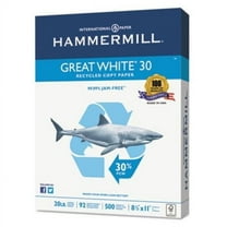 Hammermill  8.5 x 11 20 lbs Hammermill Great 30 Recycled Print Paper, White - 92 Bright, 500 Sheets Per Ream