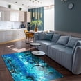 thumbnail image 2 of Blue Abstract Oil Painting Rug, 3D Custom Apartment Carpet, Floor Mat Fine Pile High-Density Foot Feel Comfortable For Living Room Study Bedroom 3x5ft, 2 of 6