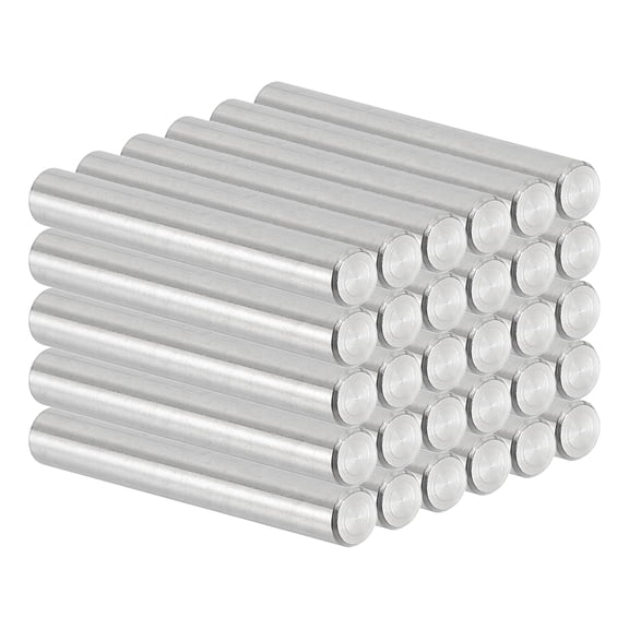 Uxcell 4mm x 30mm Dowel Pin Stainless Steel, 30 Pcs 304 Stainless Steel Pegs for Shelves Furniture Fixing, Silver