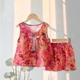 thumbnail image 3 of Asgosdo Girls 2 Piece Summer Outfit Lounge Set Butterfly T Shirt and Elastic Waist Shorts 2 Piece Clothing Sets Size 0-12 Years, 3 of 4