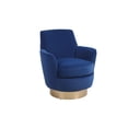 thumbnail image 3 of Newest Luxury Accent Chair for Apartments, Swivel Velvet Barrel Chair with 360 Rotation and Silent Base,Navy, 3 of 7