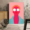 thumbnail image 3 of IDEA4WALL Framed Canvas Wall Art Minimalist Abstract Colorful Portrait Painting Prints for Modern Home Decoration Ready to Hang - 24x36 inches, 3 of 4