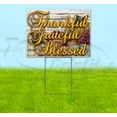 thumbnail image 1 of Thankful Grateful Blessed (18" x 24") Yard Sign, Includes Metal Step Stake, 1 of 6