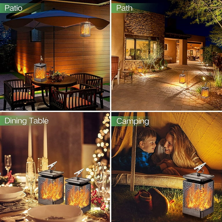 SONSIEN 2 Pack LED Vintage Lantern Battery Operated Flickering