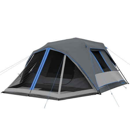 Ozark Trail 6p Dark Rest Instant Cabin Tent With Front Porch Led