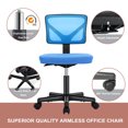 thumbnail image 3 of Yoyomax Armless Office Chair, Low Back Swivel Chair, Height Adjustable Home Office Desk Chairs with Lumbar Support and Wheels for Small Spaces, Blue, 3 of 7