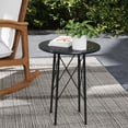 thumbnail image 2 of Outsunny Table de Jardin Ronde avec Découpe Florale, Table d'Appoint de Balcon en Acier, 2 of 10