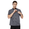 thumbnail image 4 of TOPTIE Short Sleeve Chef Coat Jacket Gray Lightweight Button Chef Uniform, 4 of 9