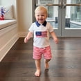 thumbnail image 3 of Staki Independence Day Baby Outfit Toddler Boy Outfit 4th of July T Shirt Top Shorts Set Summer Toddler Clothes 6M 12M 18M,3-4 Years, 3 of 6