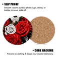 thumbnail image 3 of Bahomeck Drink Coasters Set Of 6 With Holder Bouquet Of Red And White Roses On Black Striped Background Water Absorbent Ceramic Coasters Tabletop Protection,Suitable For Various Cup,Home Decor, 3 of 4
