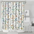thumbnail image 3 of Boho Leaf Floral Shower Curtain, Spring Summer Modern Colorful Botanical Leaves Bohemian Fabric Shower Curtain Set with 12 Hooks, Bathroom Accessories Decor Cloth Curtain 72x72 Inches, 3 of 6