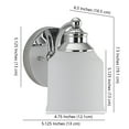 thumbnail image 2 of JONATHAN Y Lydia 5.13" 1-Light Iron/Frosted Glass Farmhouse Cottage LED Vanity Light, Chrome, 2 of 7