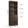 thumbnail image 3 of Towallmark 70" Tall Bookcase with 3 Drawers, Bookshelf w/ 3 Tier Open Shelves, Modern Deep Storage Book Shelf Storage Cabinet Organizer for Living Room Home Office, 3 of 8