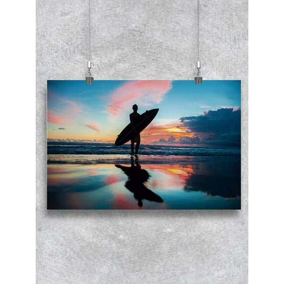 Surfer Holding His Board Poster -Image by Shutterstock