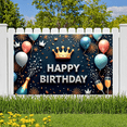 thumbnail image 4 of Yatrandify Decorative Design Birthday Party Banner Polyester Material Celebration Banner Crown Element Balloon Decor for Birthday Party Indoor Decoration Holiday Celebration, 4 of 7
