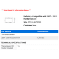 thumbnail image 2 of Radiator - Compatible with 2007 - 2011 Honda Element 2008 2009 2010, 2 of 2
