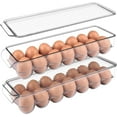 thumbnail image 1 of Livearty 2 Pack Egg Holder Basket for Fridge, 14 Eggs Stackable Plastic Egg Tray with Lids, Egg Storage Container for Fridge Fit Large and Extra Large Eggs, 1 of 6