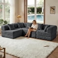 thumbnail image 5 of VNT 109" Convertible Sectional Sofa with 5 Pillows for Living Room, Apartment, Gray, 5 of 7