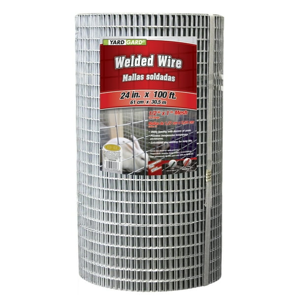 Yardgard 24 Inch By 100 Foot 16 Gauge 1 2 Inch And 1 Inch Mesh Galvanized Welded Wire Walmart Com