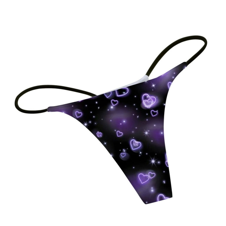  BAIKUTOUAN Purple Black Goth Spooky Printed Women's Sexy  G-String Low Rise Hipster Underwear Thong Panties Stretch T-Back L :  Clothing, Shoes & Jewelry