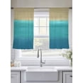 thumbnail image 5 of Teal Blue Ombre Sheer Curtains 54 Inch Length 2 Panels Set, Modern Abstract Gradient Art Voile Window Treatment Rod Pocket Short Kitchen Curtains Drapes for Bedroom 52"x54"x2, 5 of 7