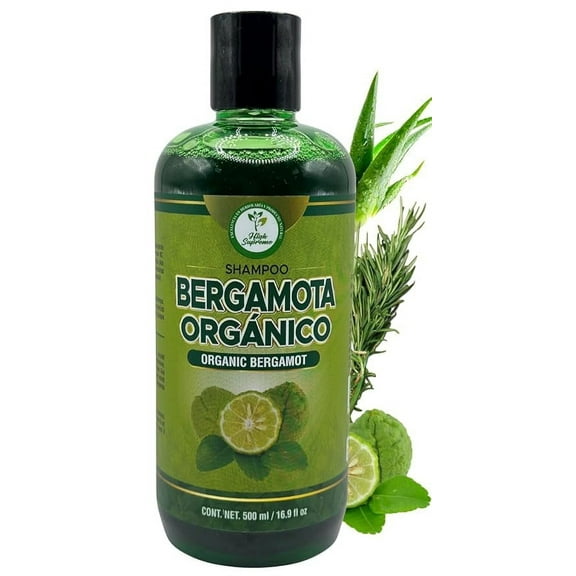 Shampoo organic bergamot (16.9 fl oz) with aloe vera & rosemary SHAMPOO ORGANICO BERGAMOTA con Sabila & Romero Cont. net. 500 ml