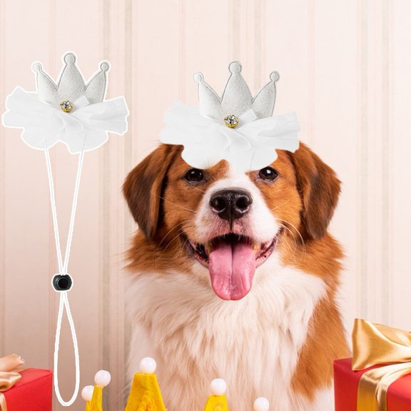 Bobasndm Good Pet Crown Hat Faux Diamond Design Pet Supplies Decorative