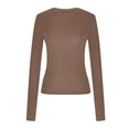 thumbnail image 5 of Womens Tops Casual Long Sleeve Shirts Basic Fall Fashion Crop Tops Layering Slim Fit Y2k Clothes Lightweight Fall Outfits for Women 2026, 5 of 5