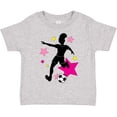 thumbnail image 3 of Inktastic Girl Playing Soccer Pink and Yellow Stars Girls Toddler T-Shirt, 3 of 5